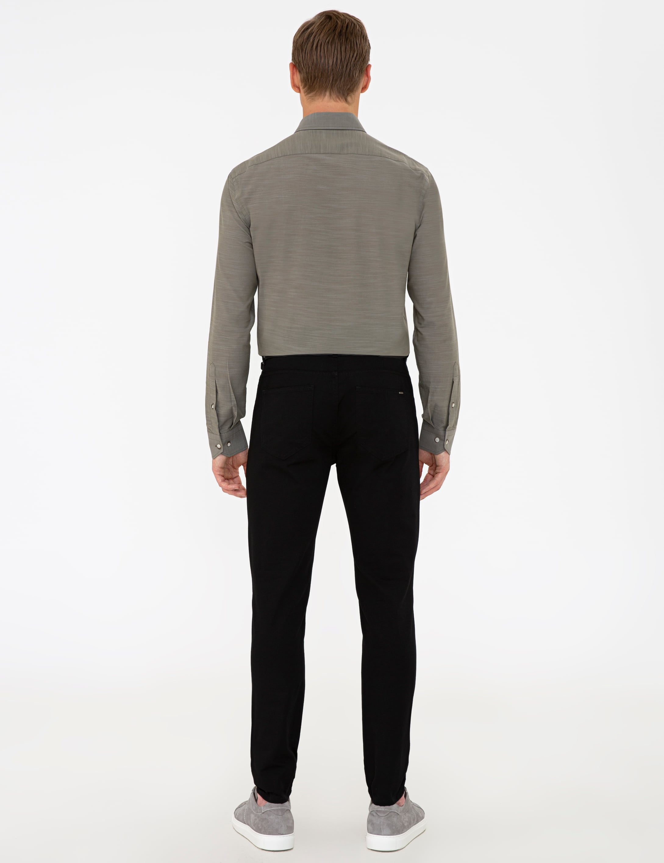 Siyah Slim Fit Kanvas Pantolon