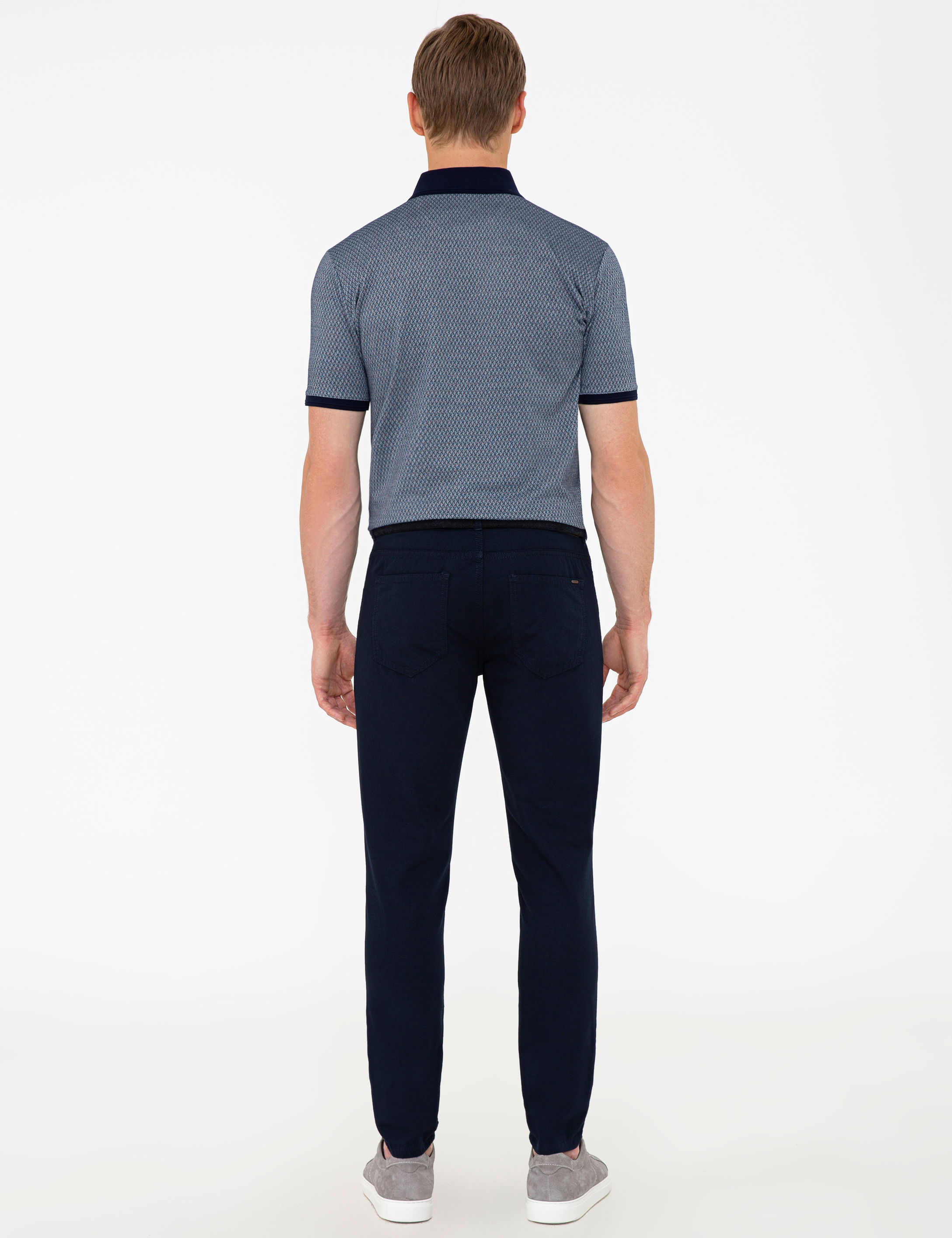 Lacivert Slim Fit Kanvas Pantolon - Image 3