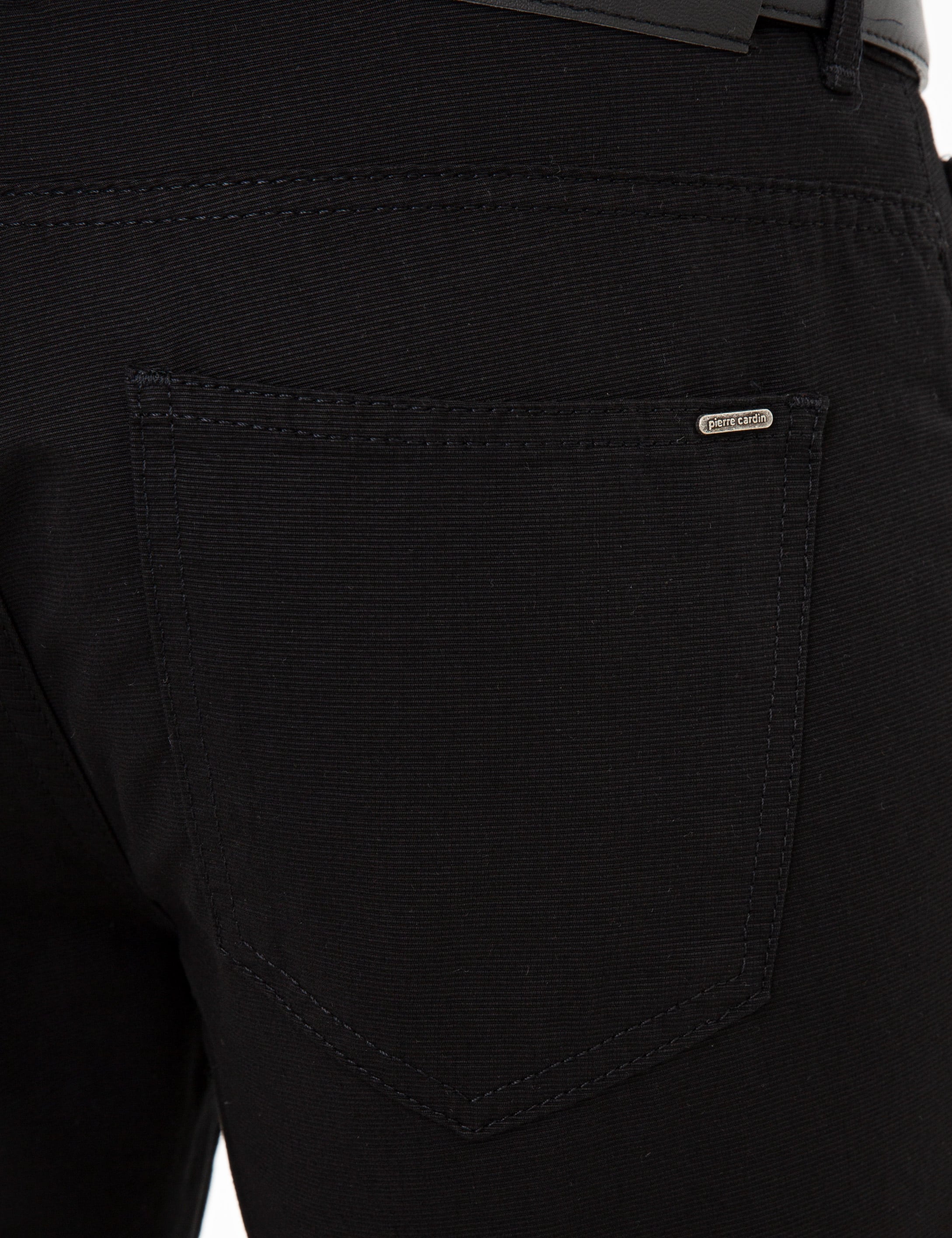 Siyah Slim Fit Kanvas Pantolon - Image 4