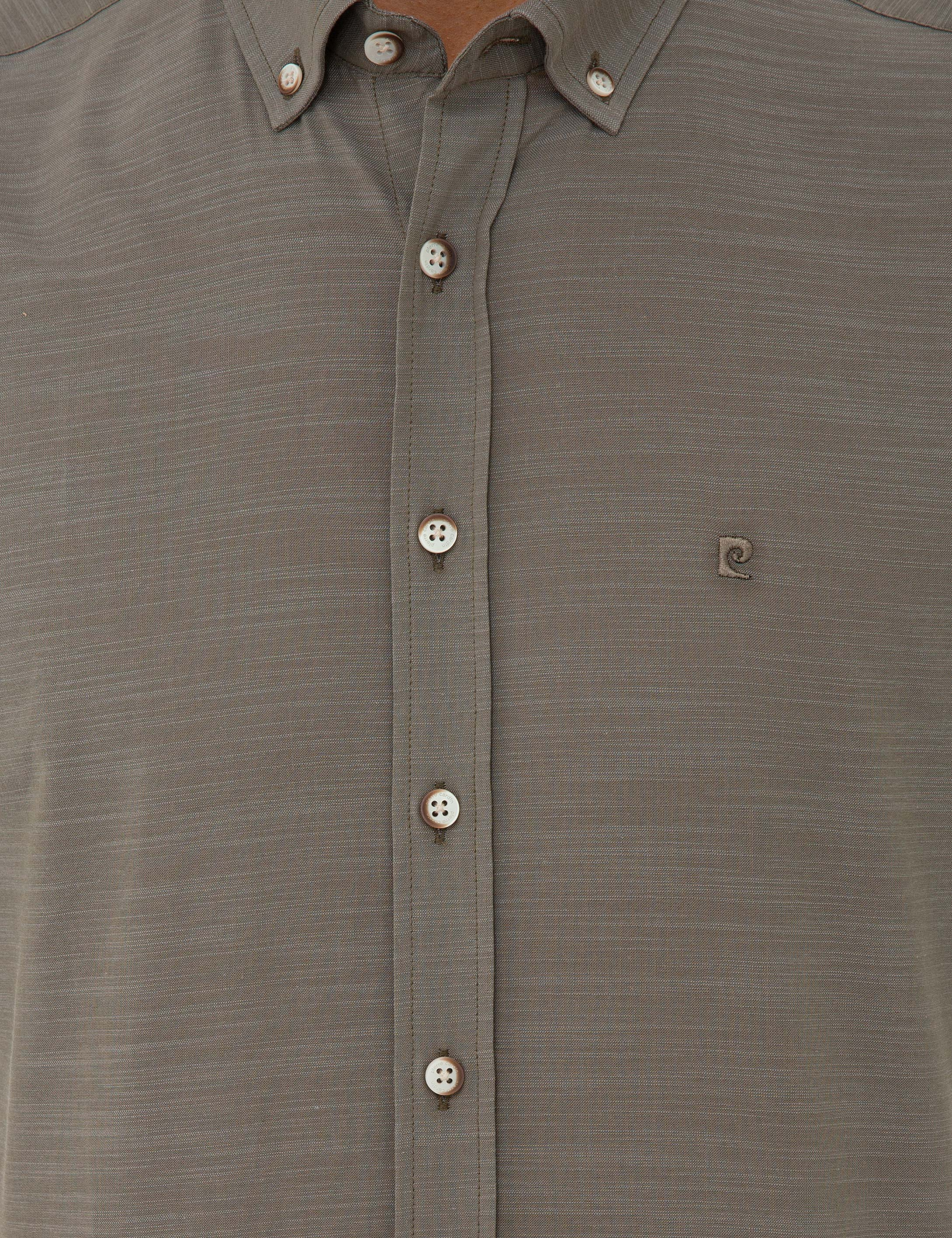 Haki Slim Fit Gömlek - Image 5