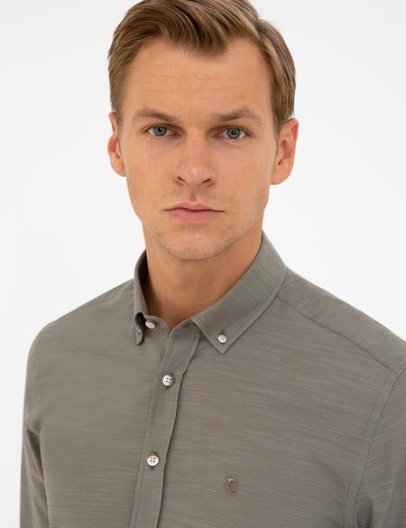Haki Slim Fit Gömlek - 50236034043