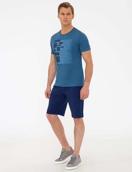 Lacivert Standart Fit Örme Şort - 50233260005