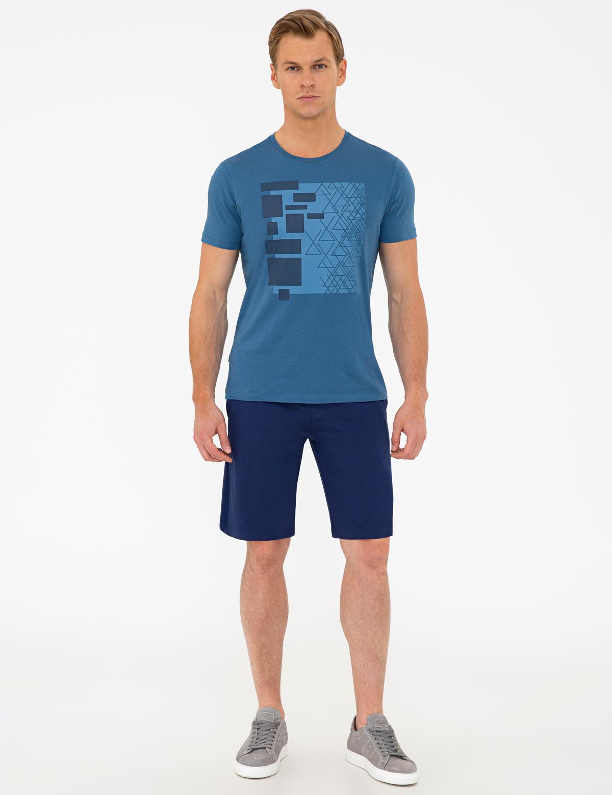 Lacivert Standart Fit Örme Şort