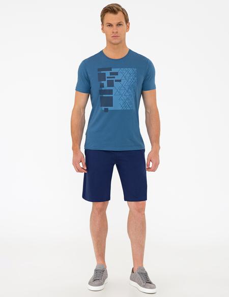 Lacivert Standart Fit Örme Şort - 50233260005