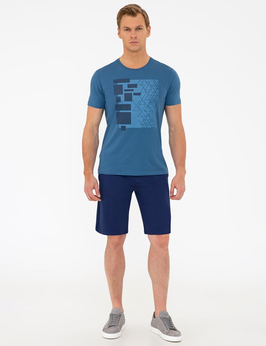 Lacivert Standart Fit Örme Şort