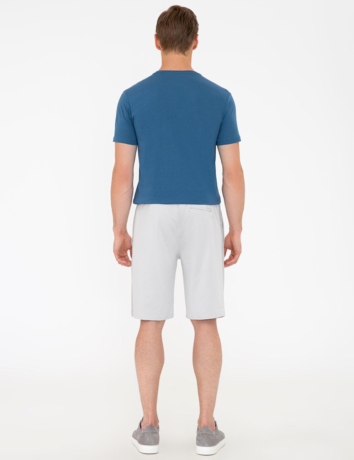 Gri Melanj Standart Fit Örme Şort - 50233260036