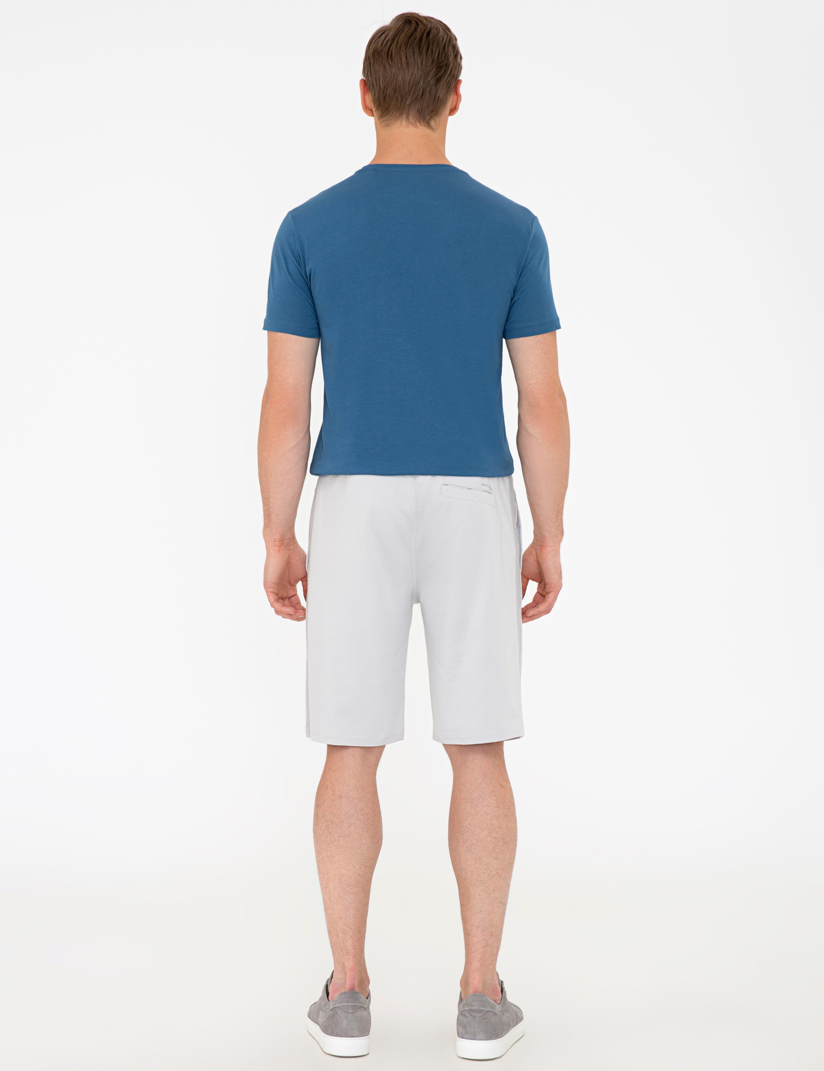 Gri Melanj Standart Fit Örme Şort