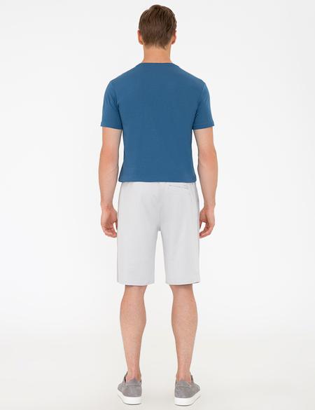 Gri Melanj Standart Fit Örme Şort - 50233260036