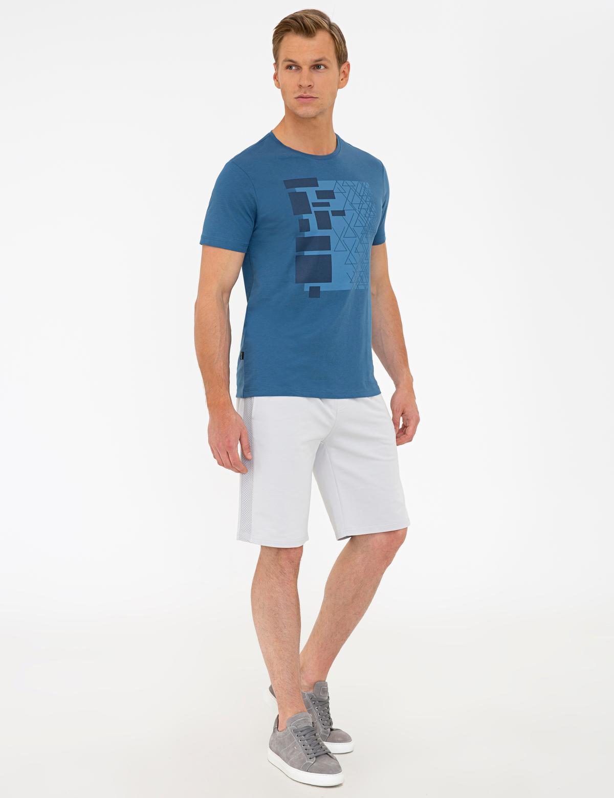 Gri Melanj Standart Fit Örme Şort - 50233260036