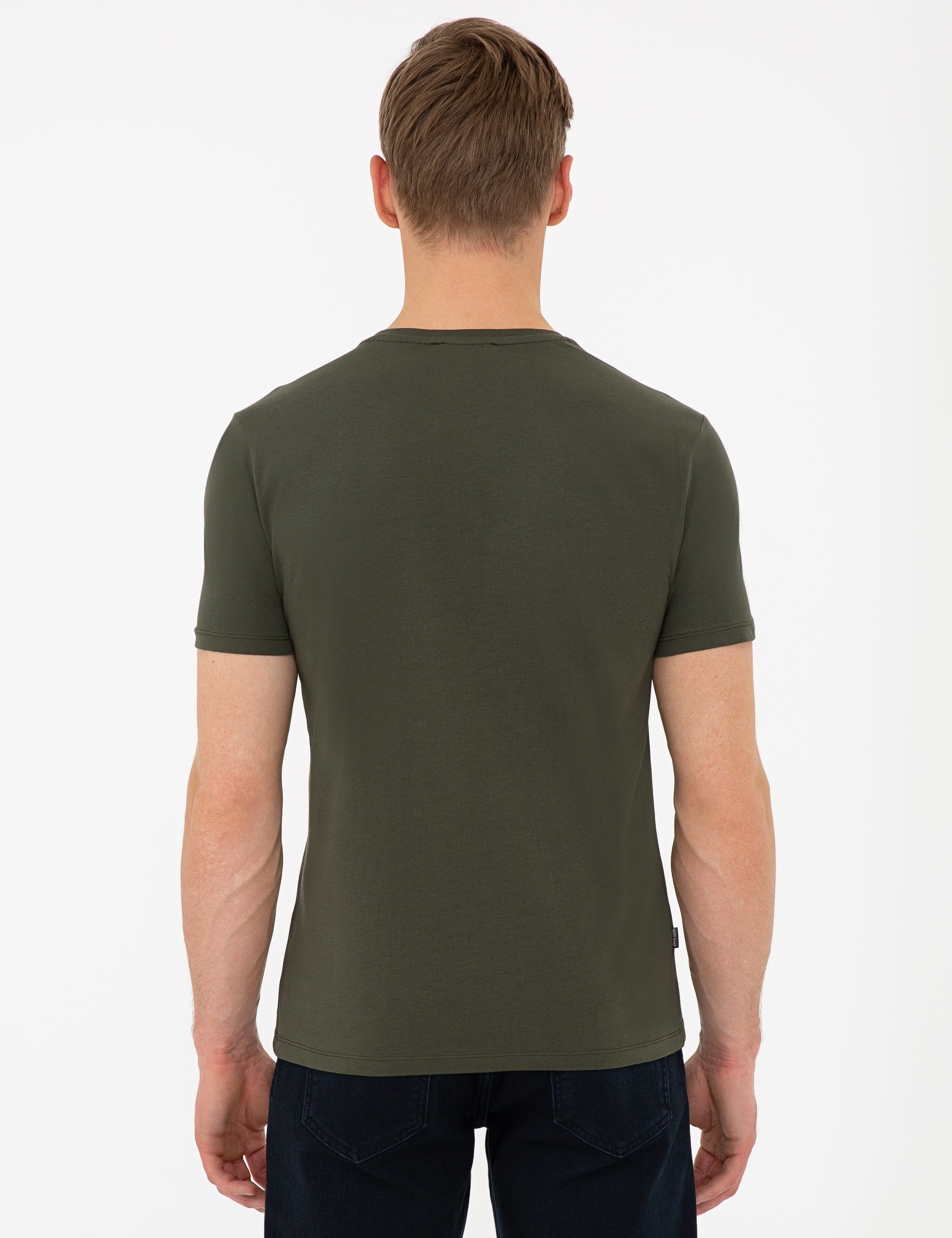 Haki Slim Fit Tişört - Image 3