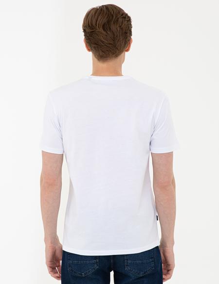 Beyaz Slim Fit Tişört - 50241492002