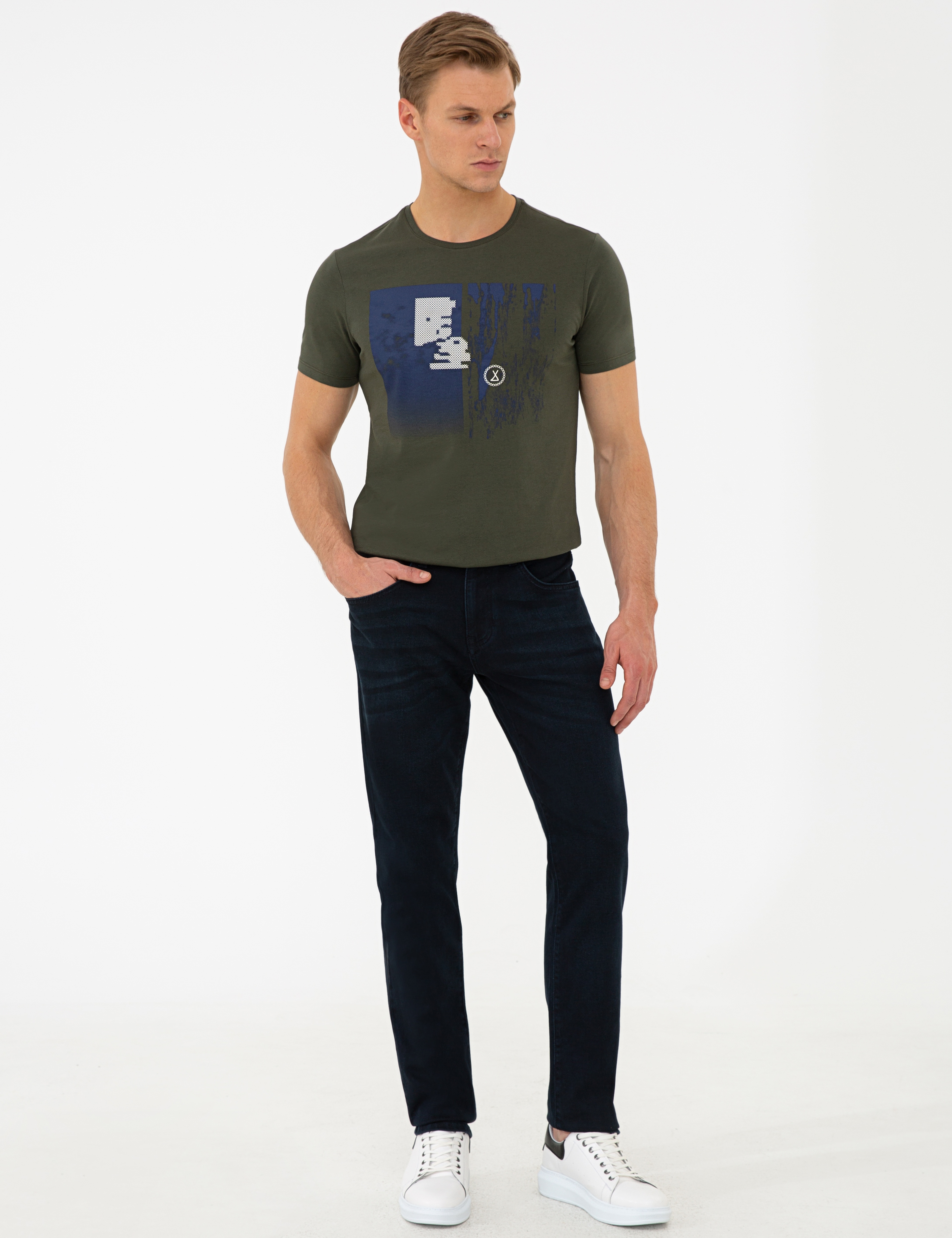 Haki Slim Fit Tişört - Image 4