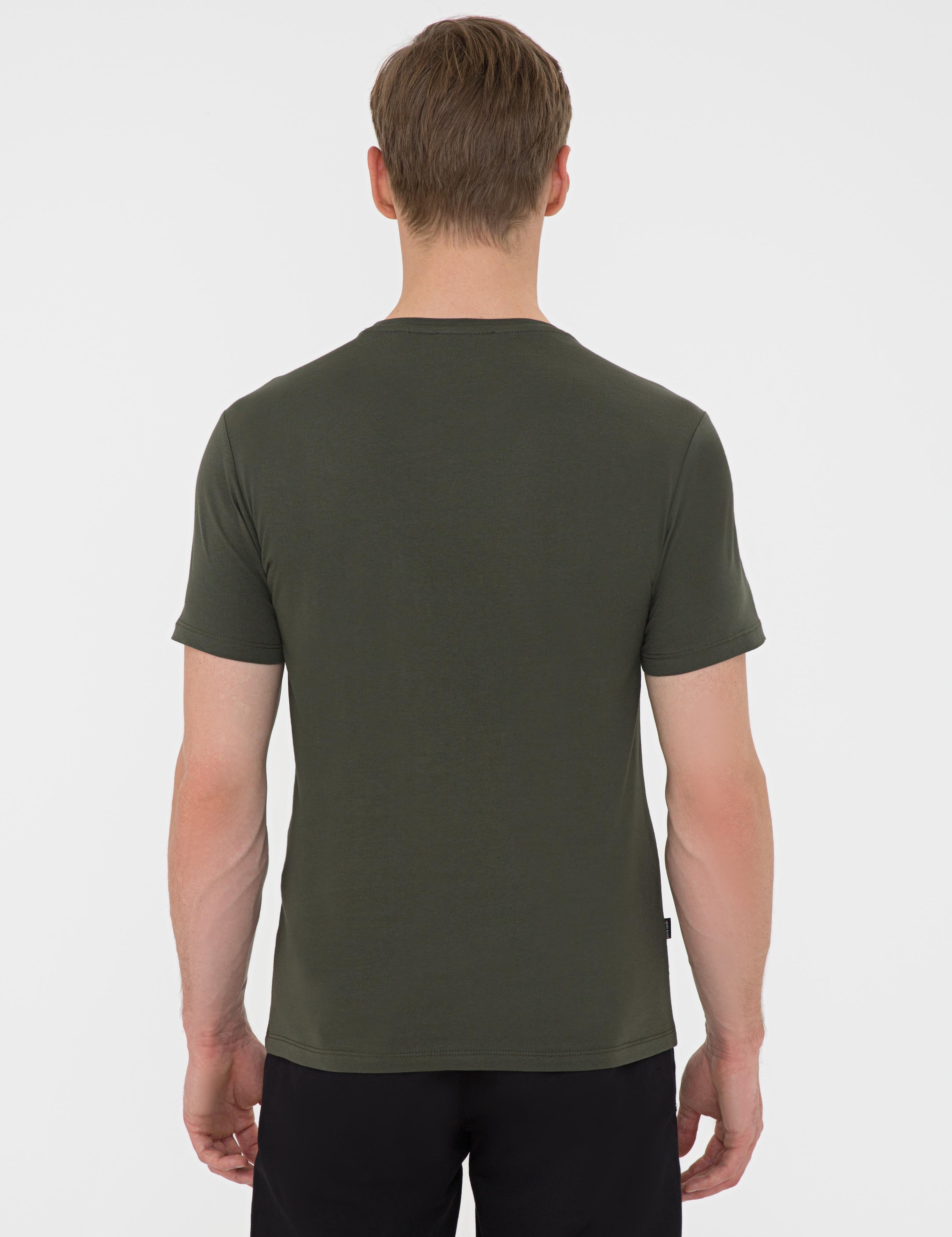Haki Slim Fit Bisiklet Yaka T-Shirt