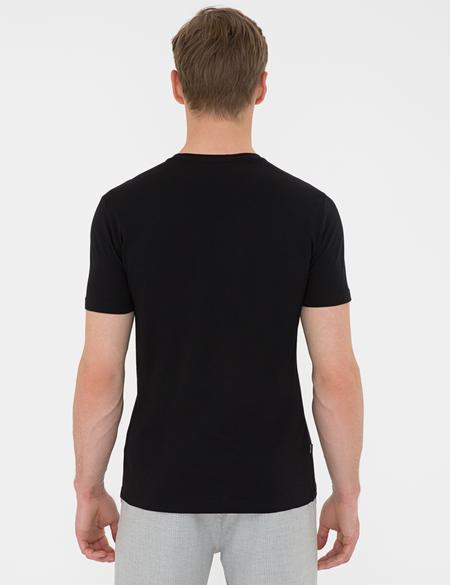 Siyah Slim Fit Bisiklet Yaka T-Shirt - 50241532020
