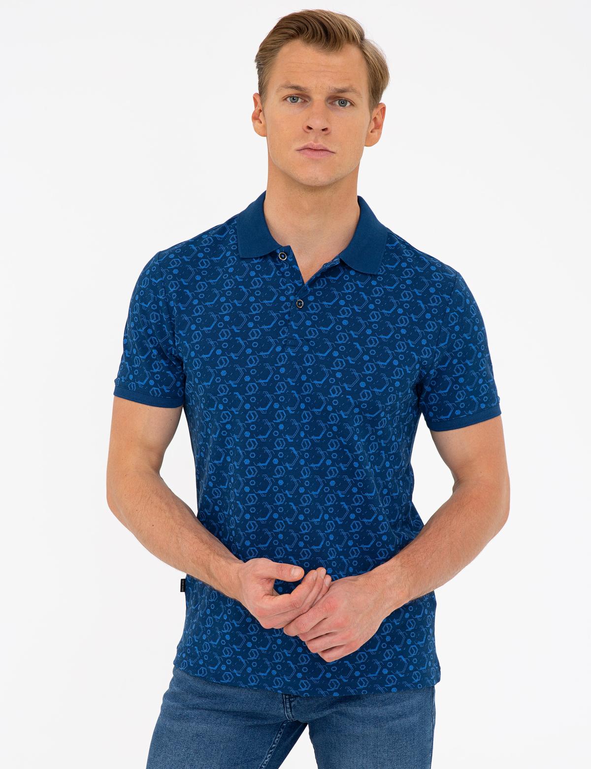 Lacivert Slim Fit Polo Yaka T-Shirt