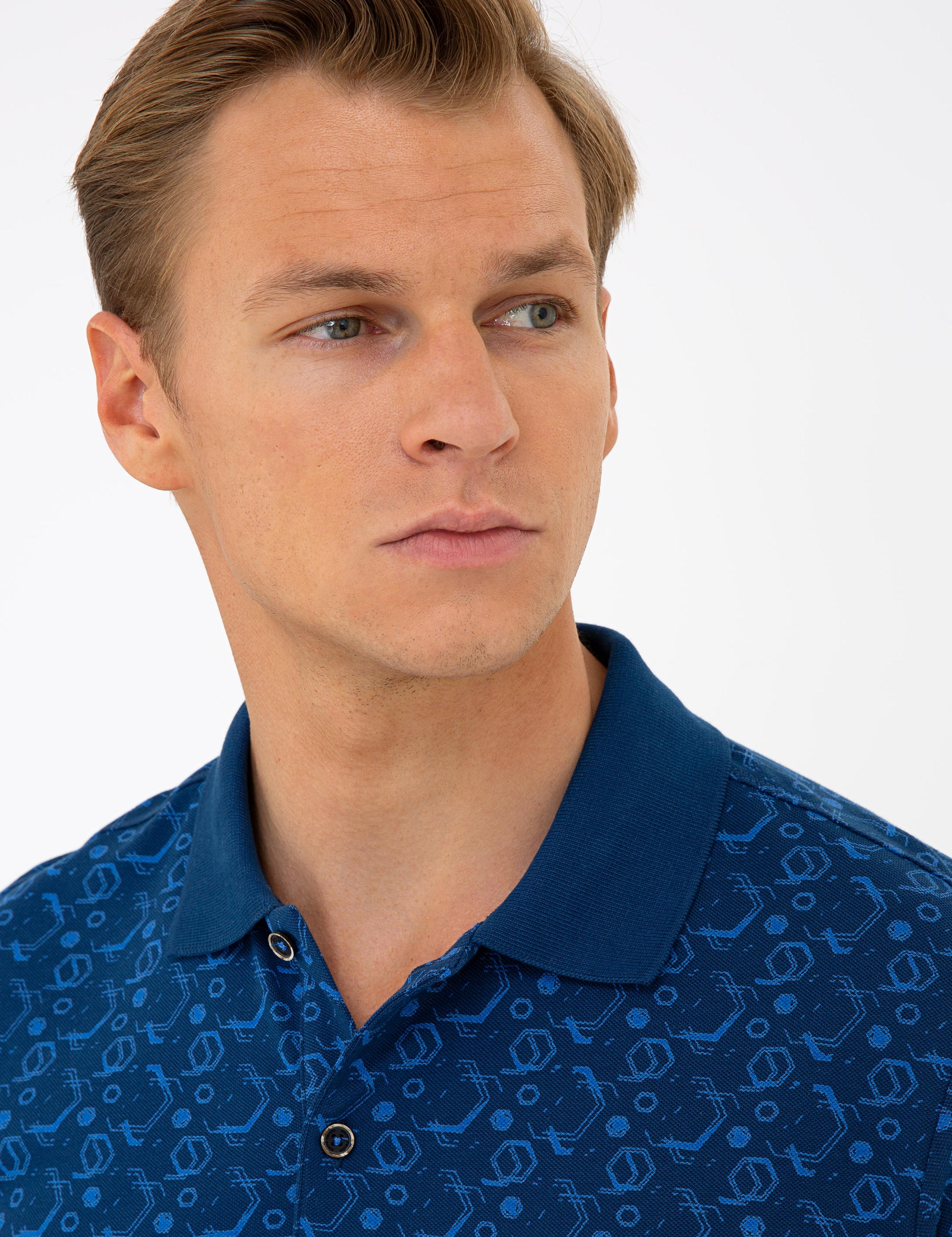 Lacivert Slim Fit Polo Yaka T-Shirt