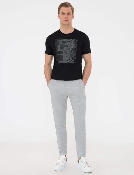 Siyah Slim Fit Bisiklet Yaka T-Shirt - 50241532020