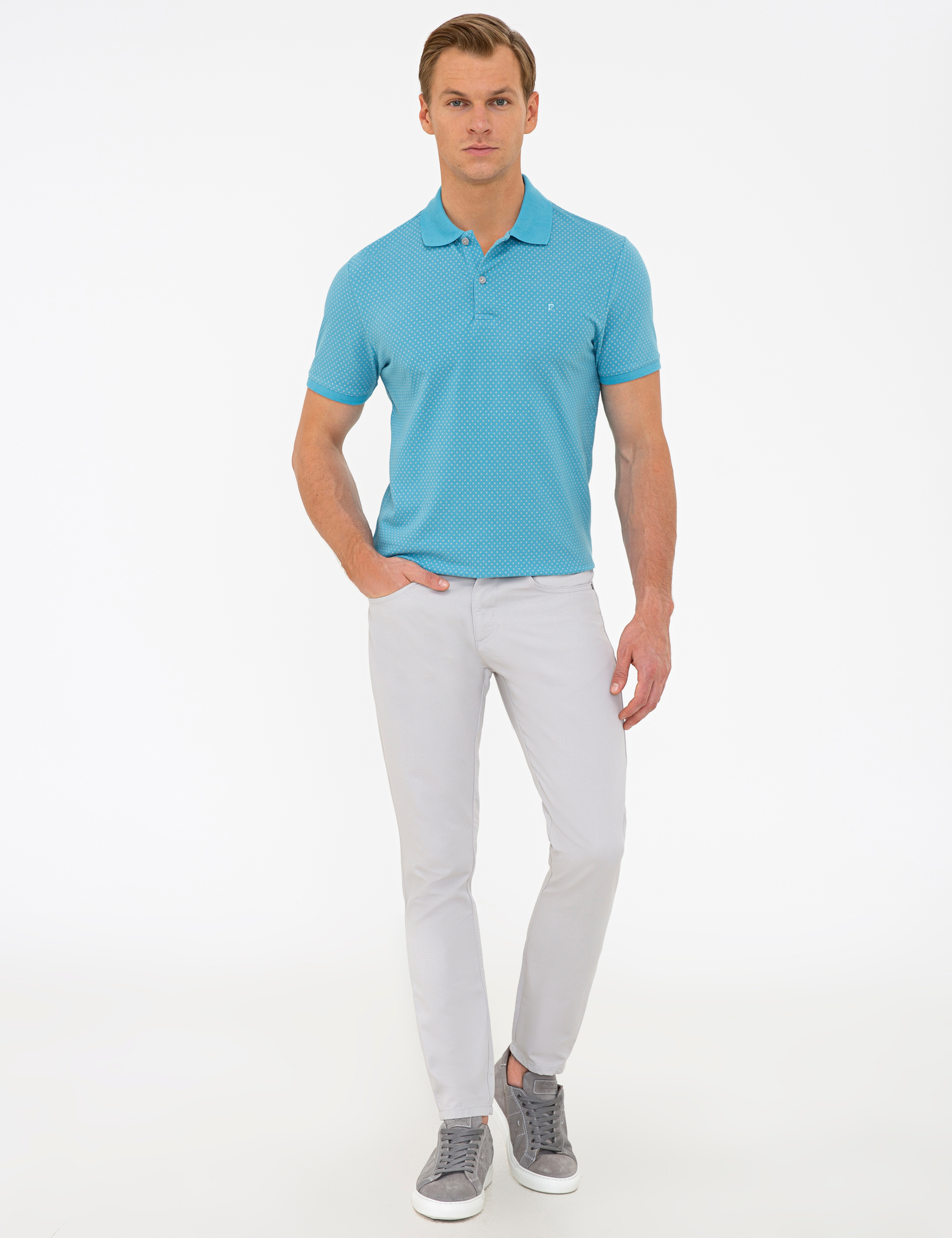 Mavi Slim Fit Polo Yaka Tişört - Image 4