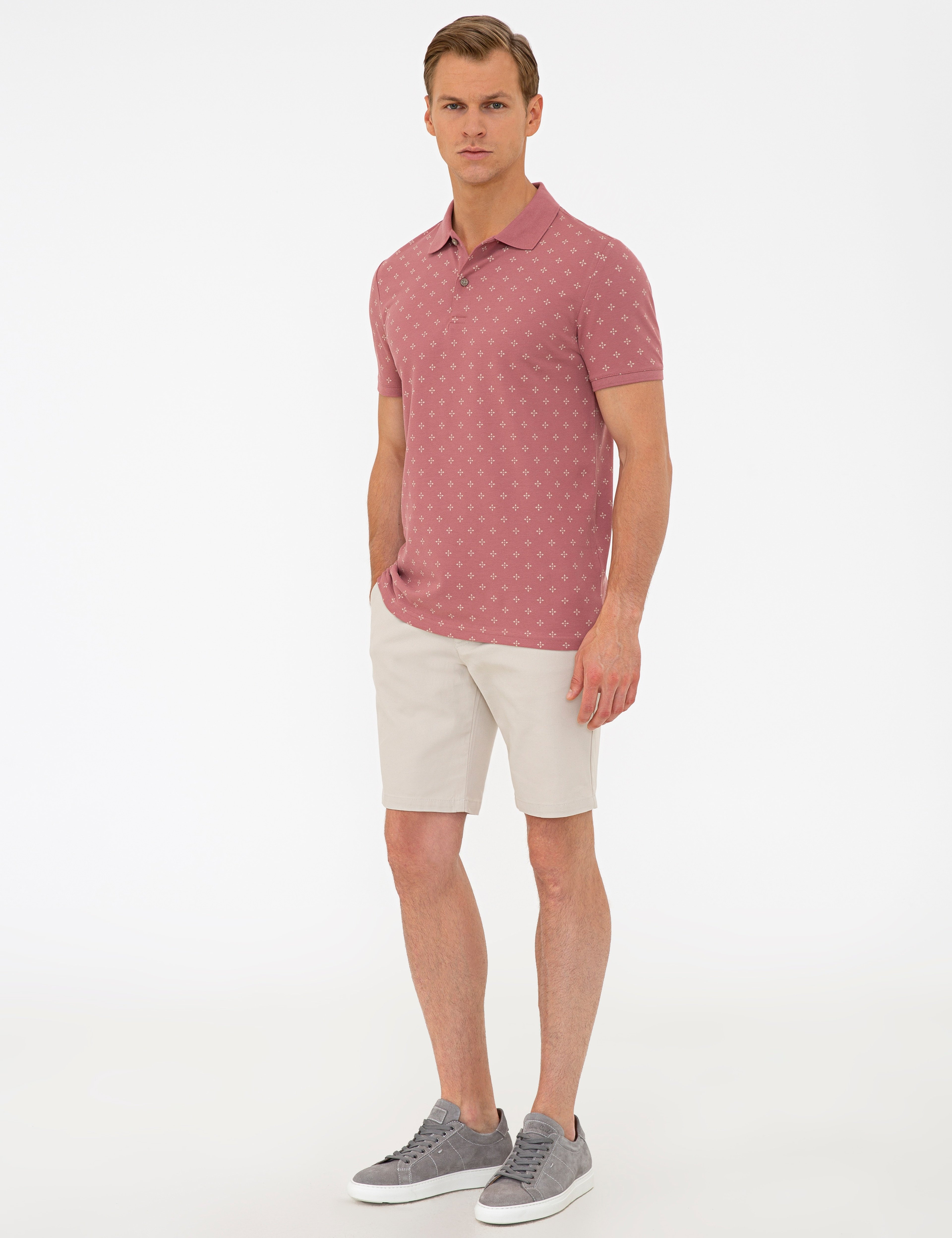 Gül Kurusu Slim Fit Polo Yaka Tişört