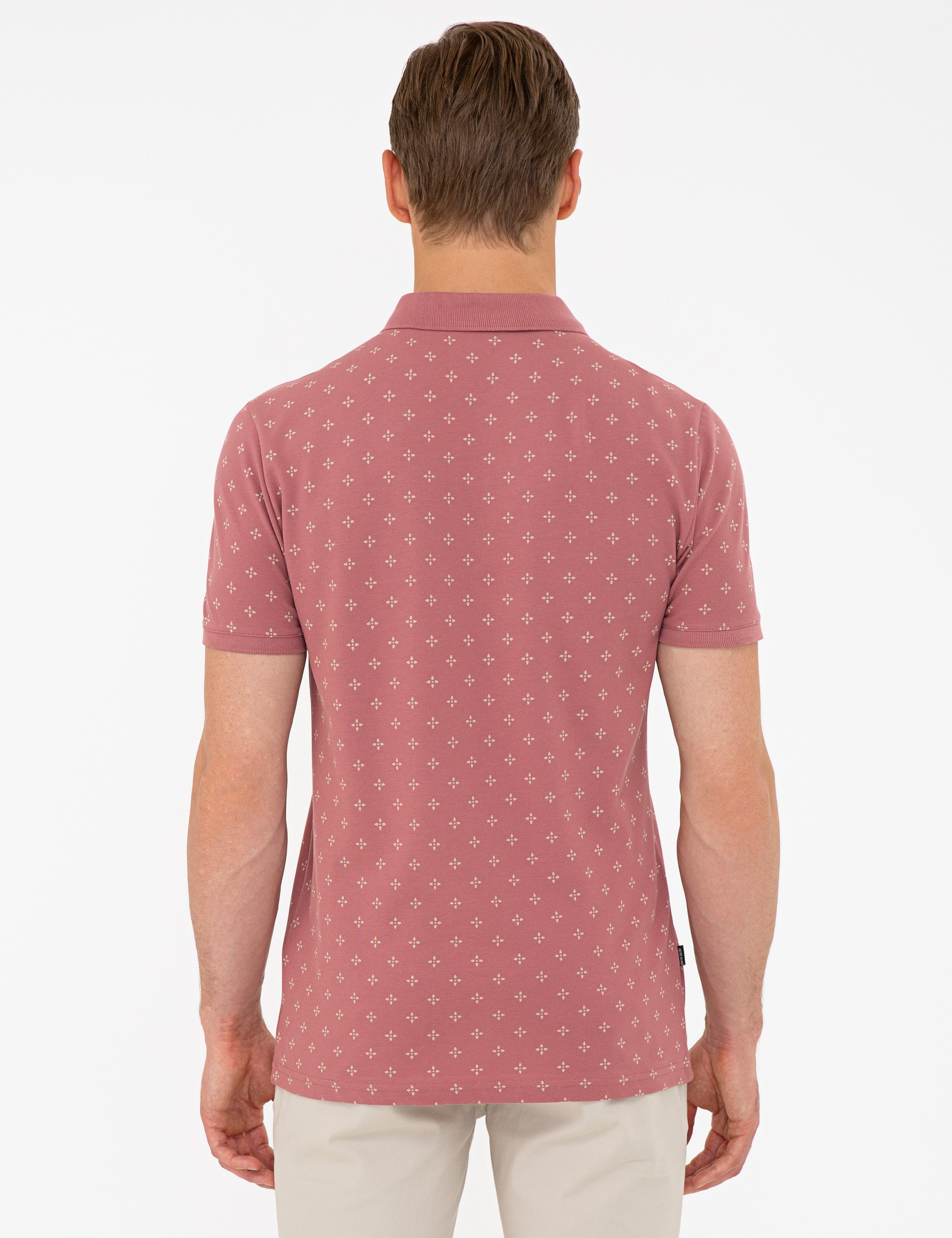 Gül Kurusu Slim Fit Polo Yaka Tişört - Image 3