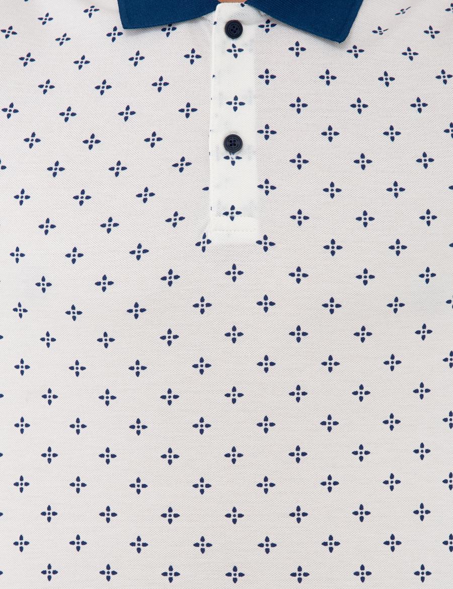 Ecru Slim Fit Polo Yaka T-Shirt