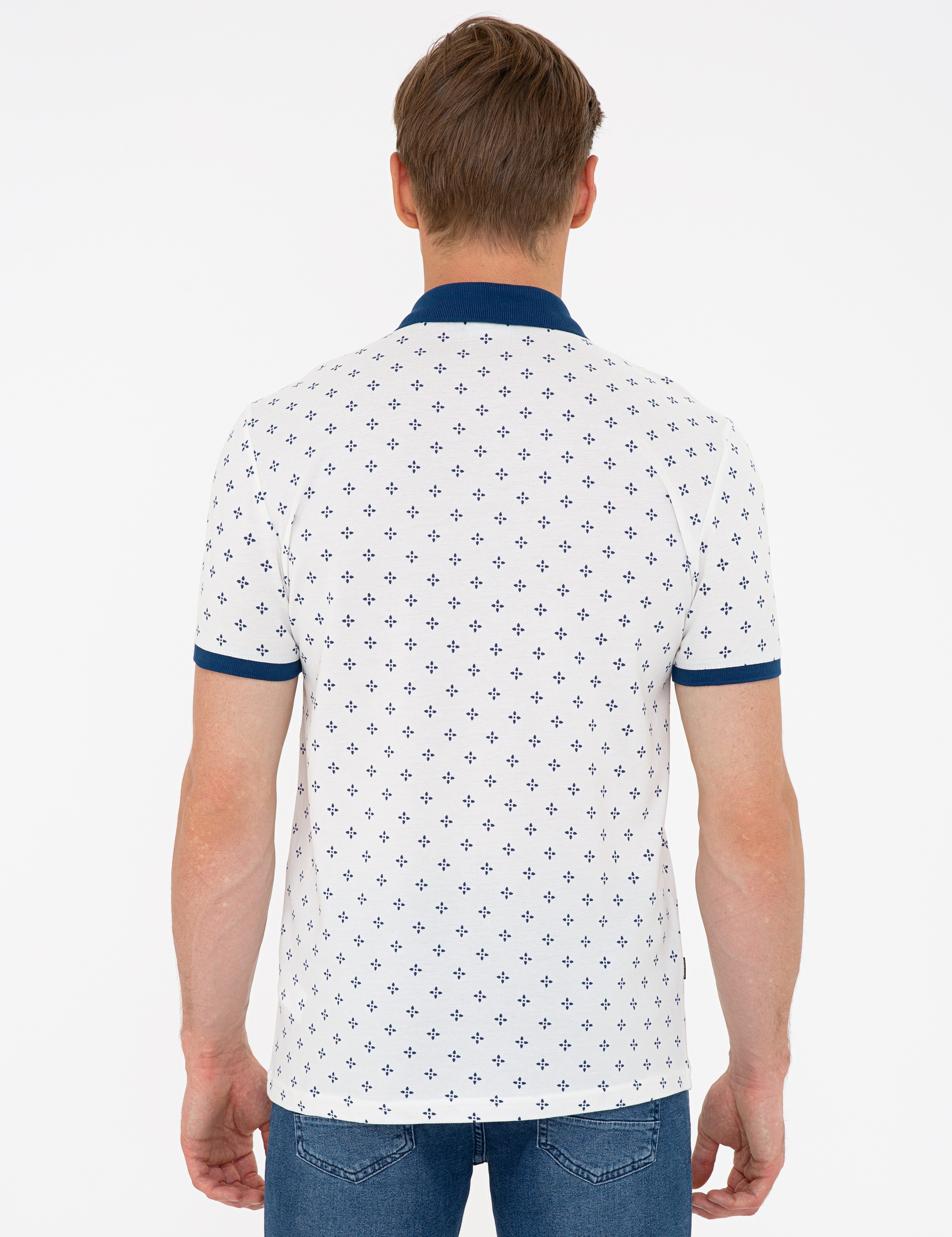 Ecru Slim Fit Polo Yaka T-Shirt - Image 3