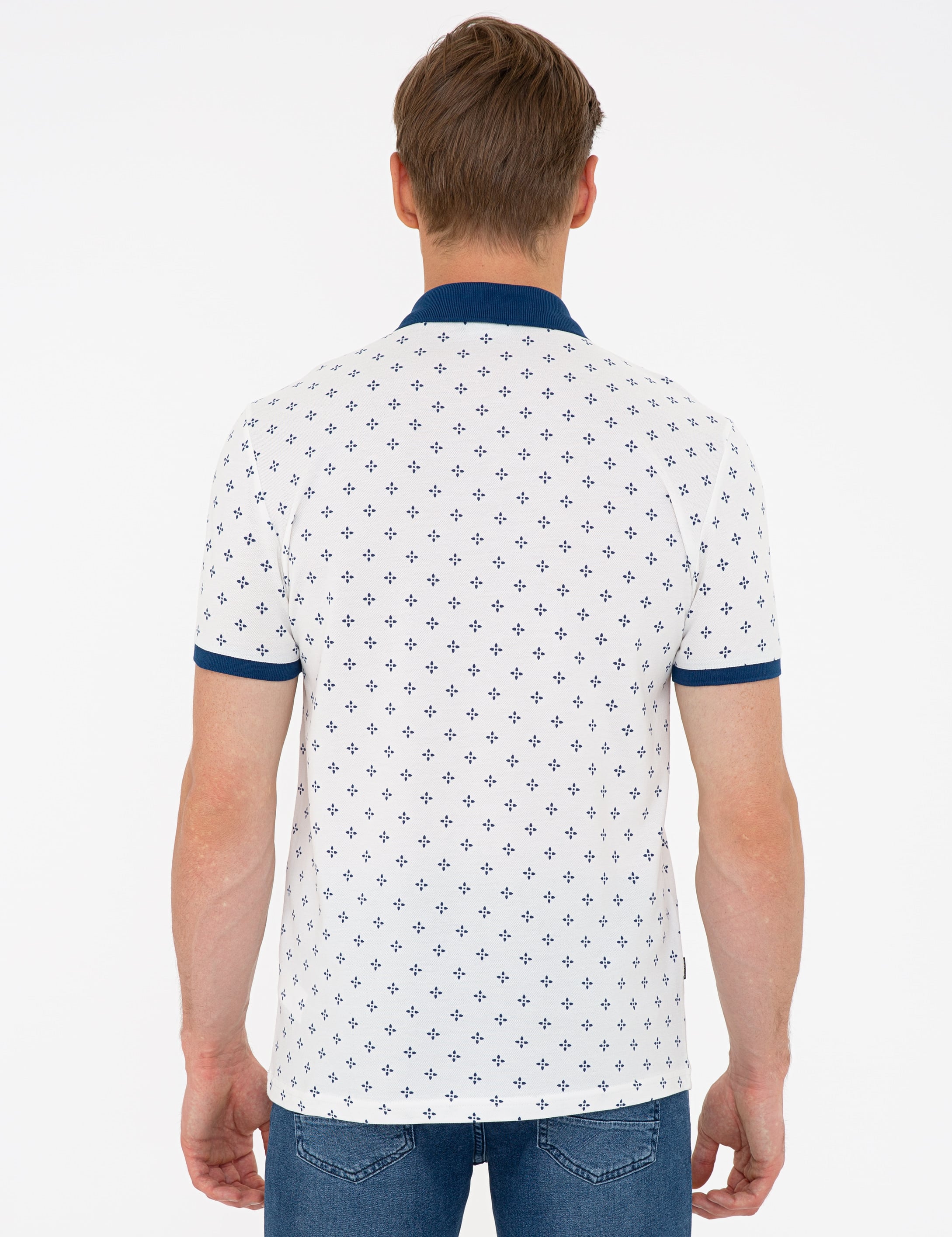 Ecru Slim Fit Polo Yaka T-Shirt