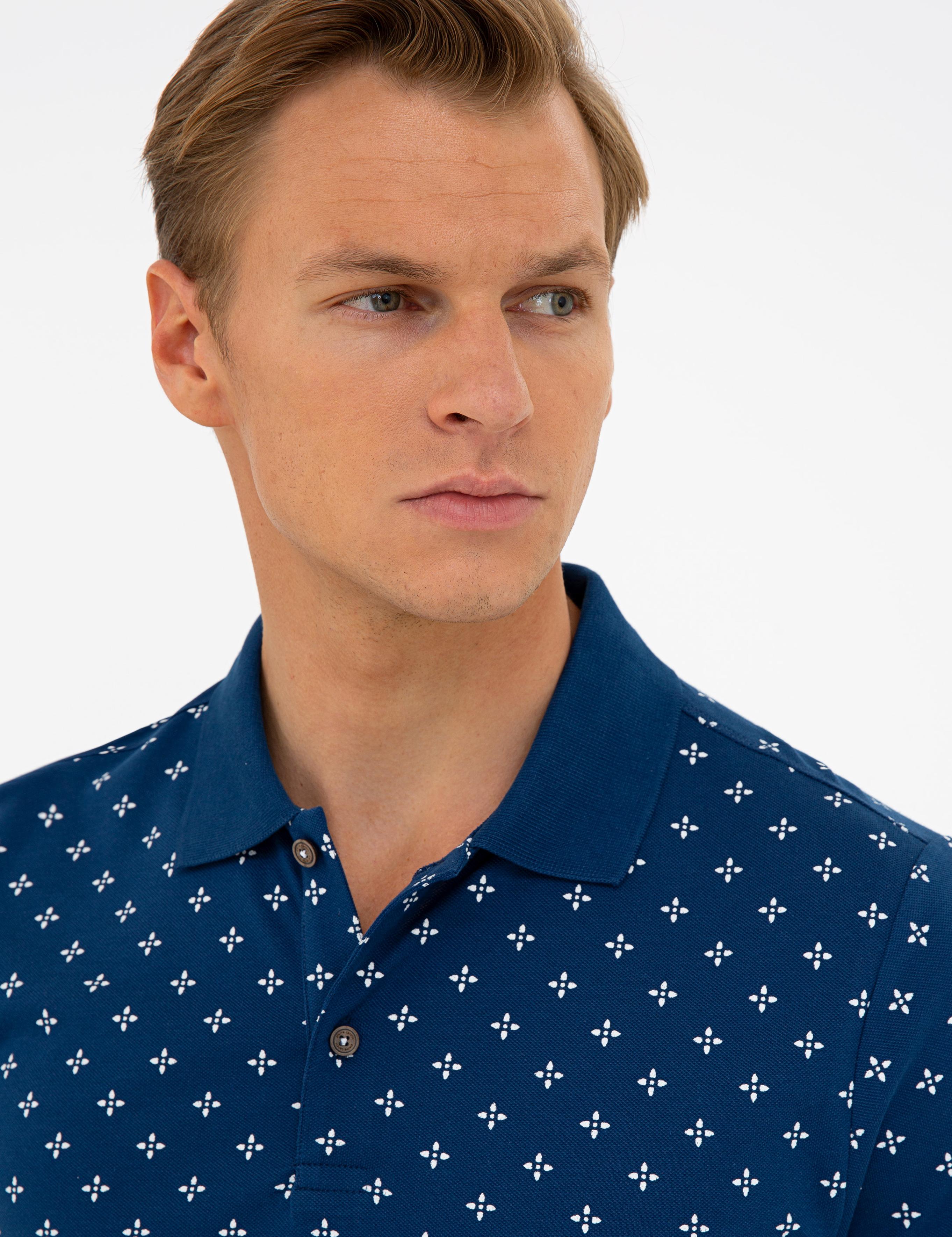 Lacivert Slim Fit Polo Yaka T-Shirt