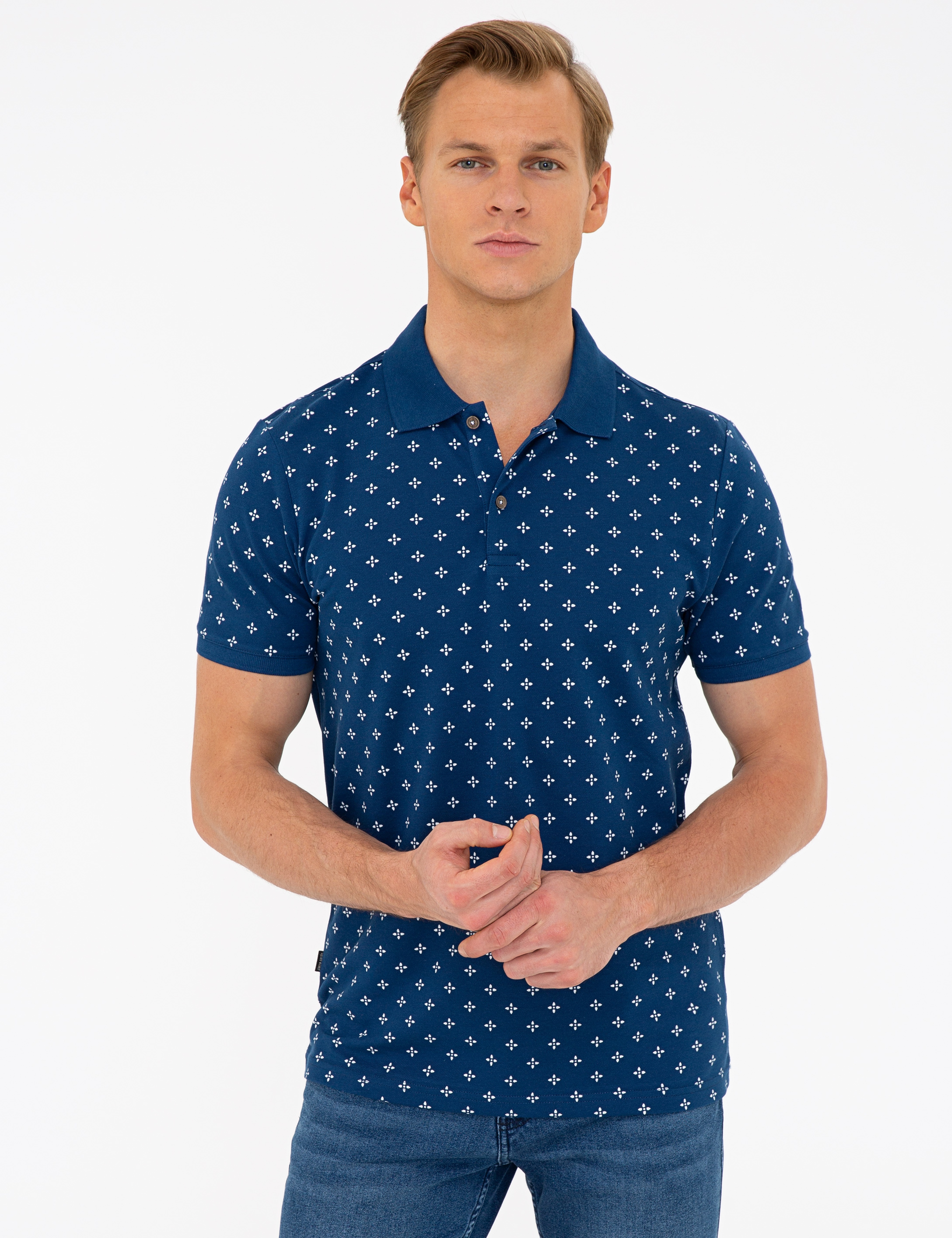 Lacivert Slim Fit Polo Yaka T-Shirt - Image 1
