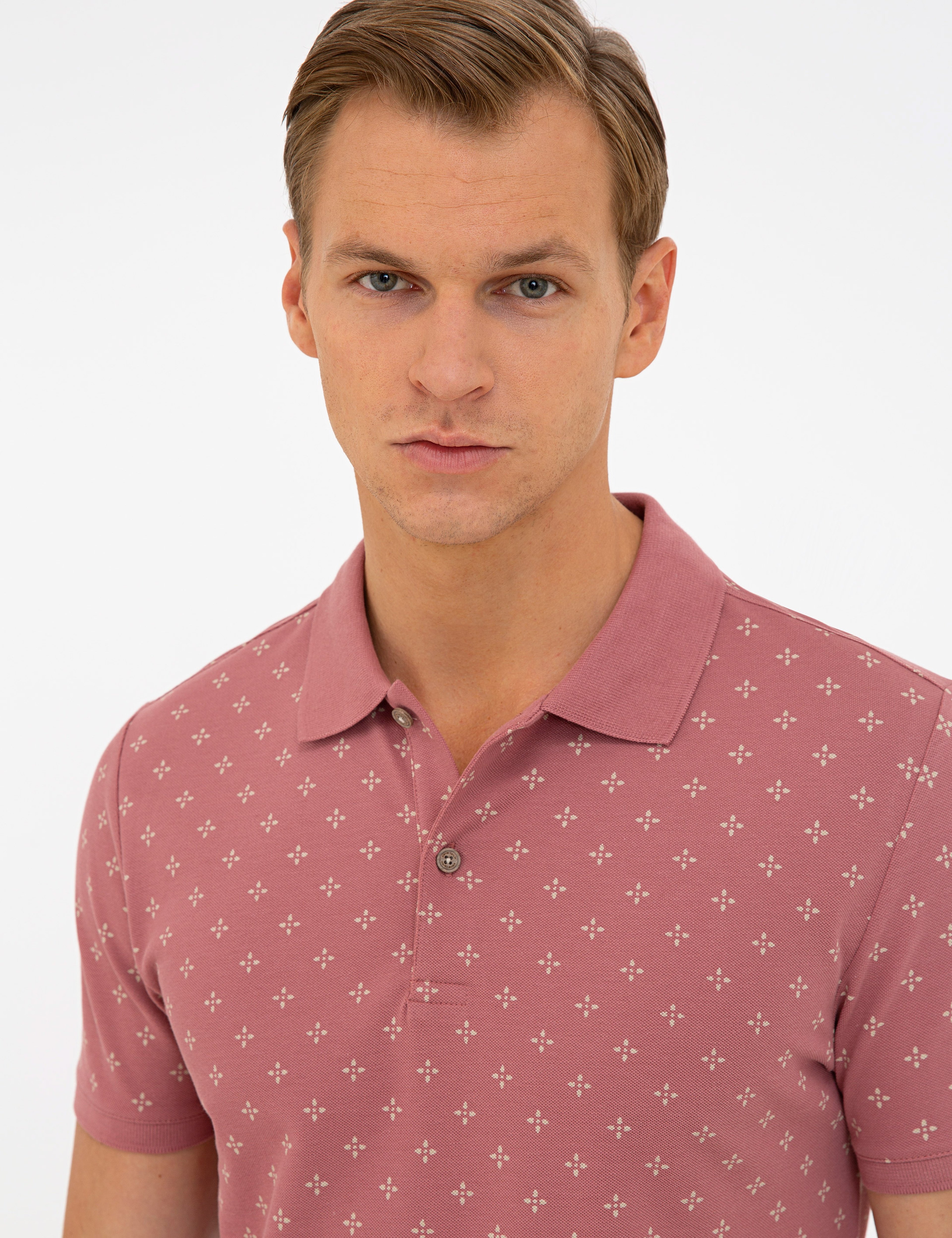 Gül Kurusu Slim Fit Polo Yaka Tişört - Image 2