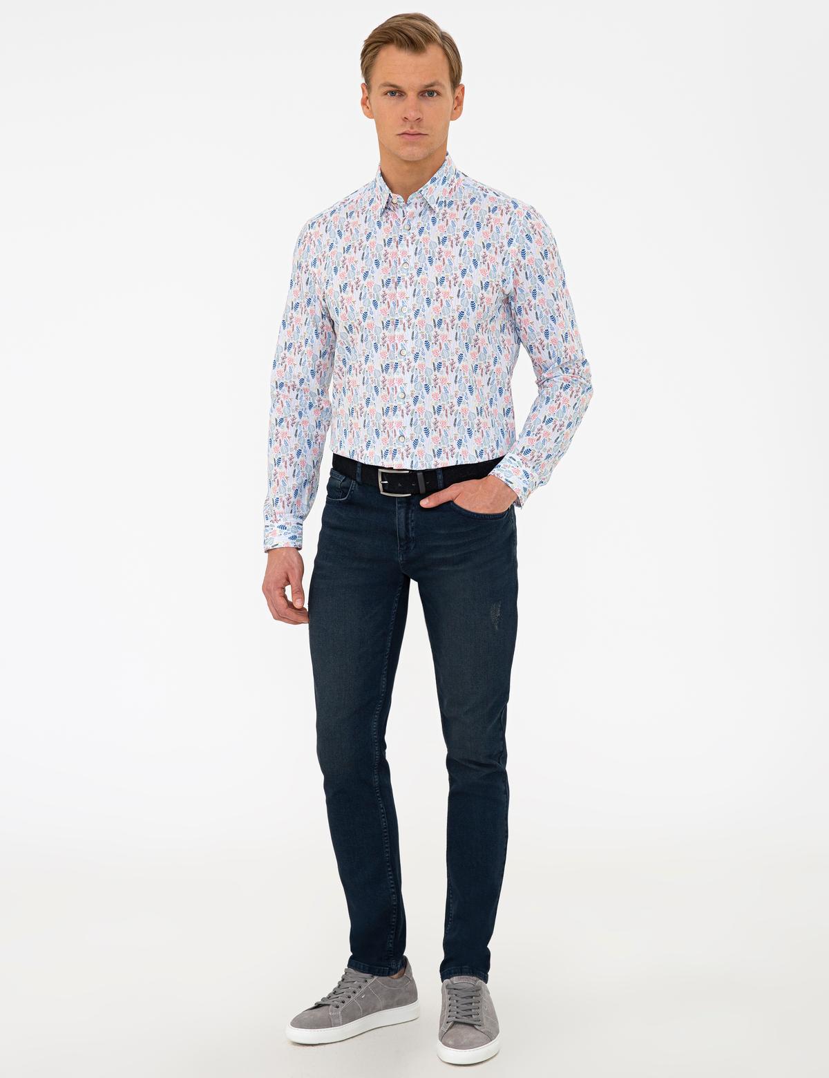 Koyu Mavi Slim Fit Denim Pantolon