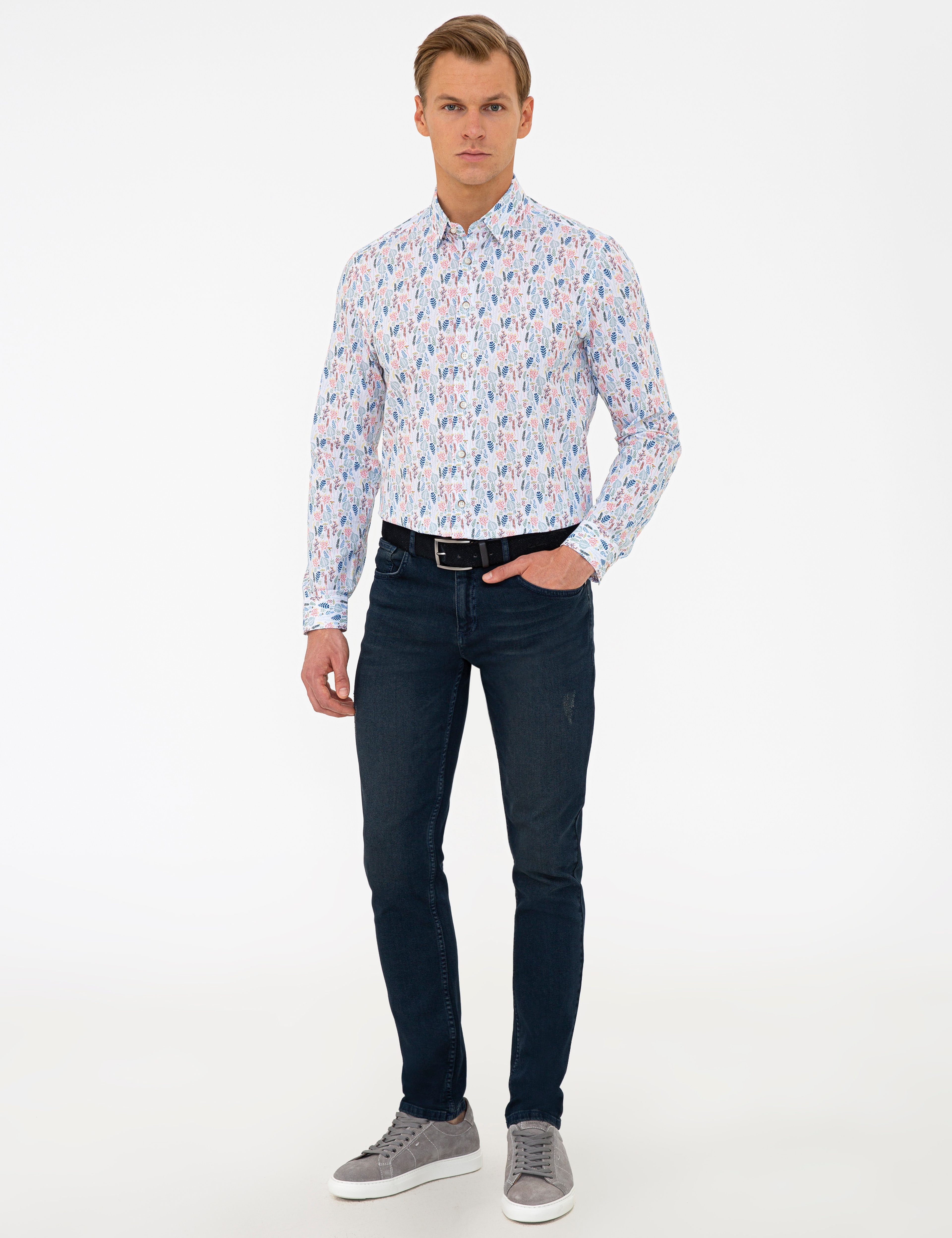 Koyu Mavi Slim Fit Denim Pantolon