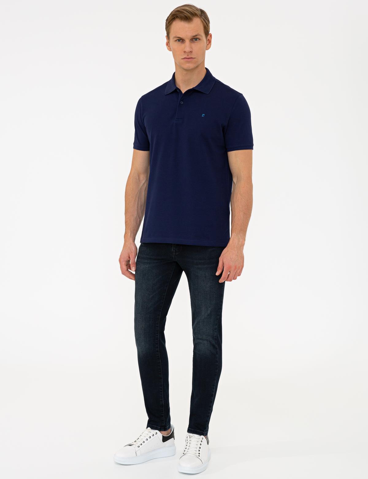 Lacivert Slim Fit Basic Polo Yaka T-Shirt - 50239843038