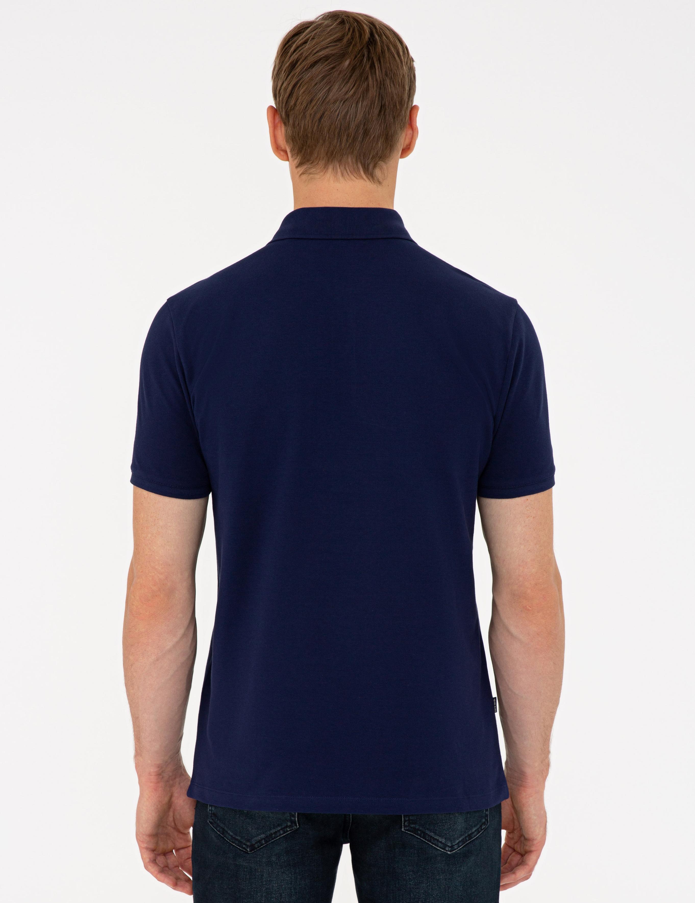 Lacivert Slim Fit Basic Polo Yaka T-Shirt