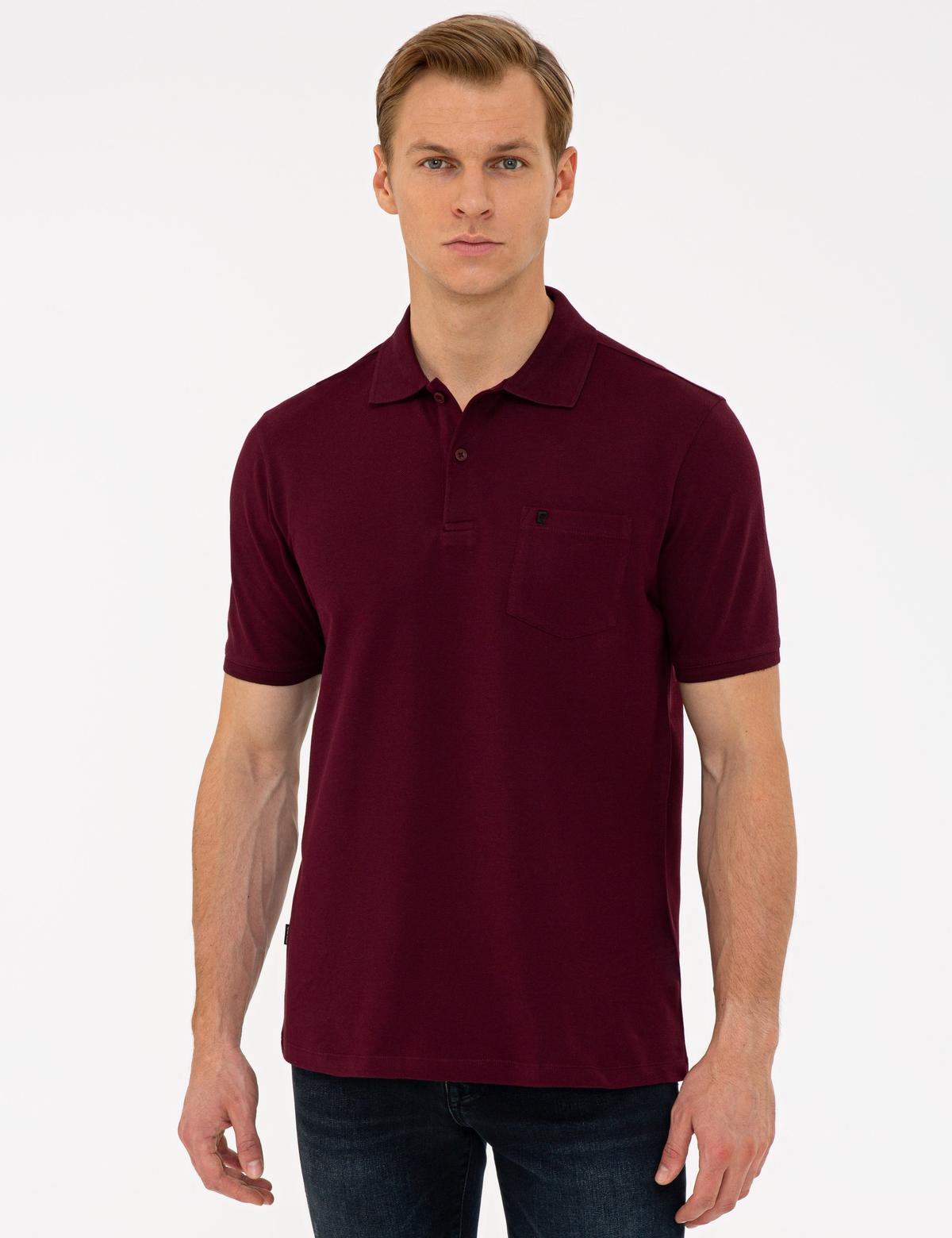 Bordo Regular Fit Polo Yaka Basic Tişört