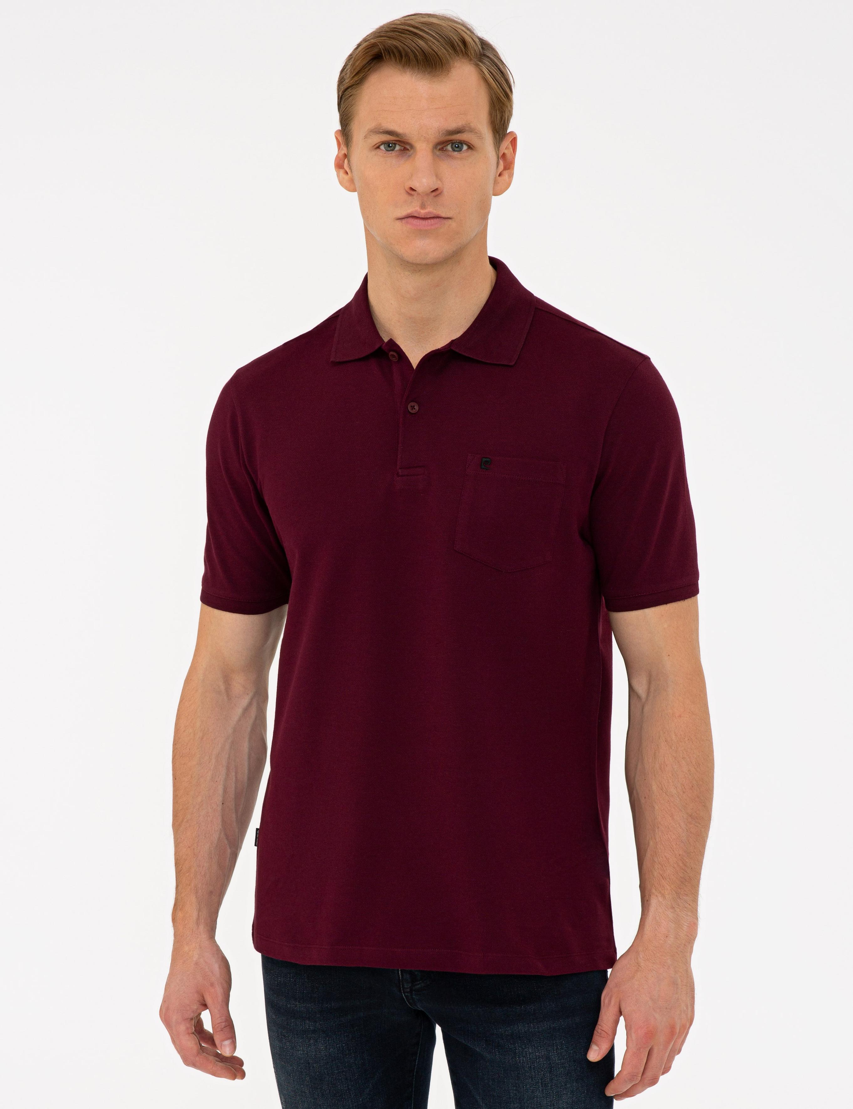 Bordo Regular Fit Polo Yaka Basic Tişört