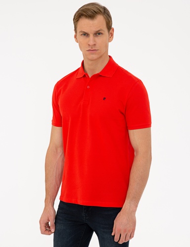 Nar Çiçeği Slim Fit Polo Yaka Basic  Tişört