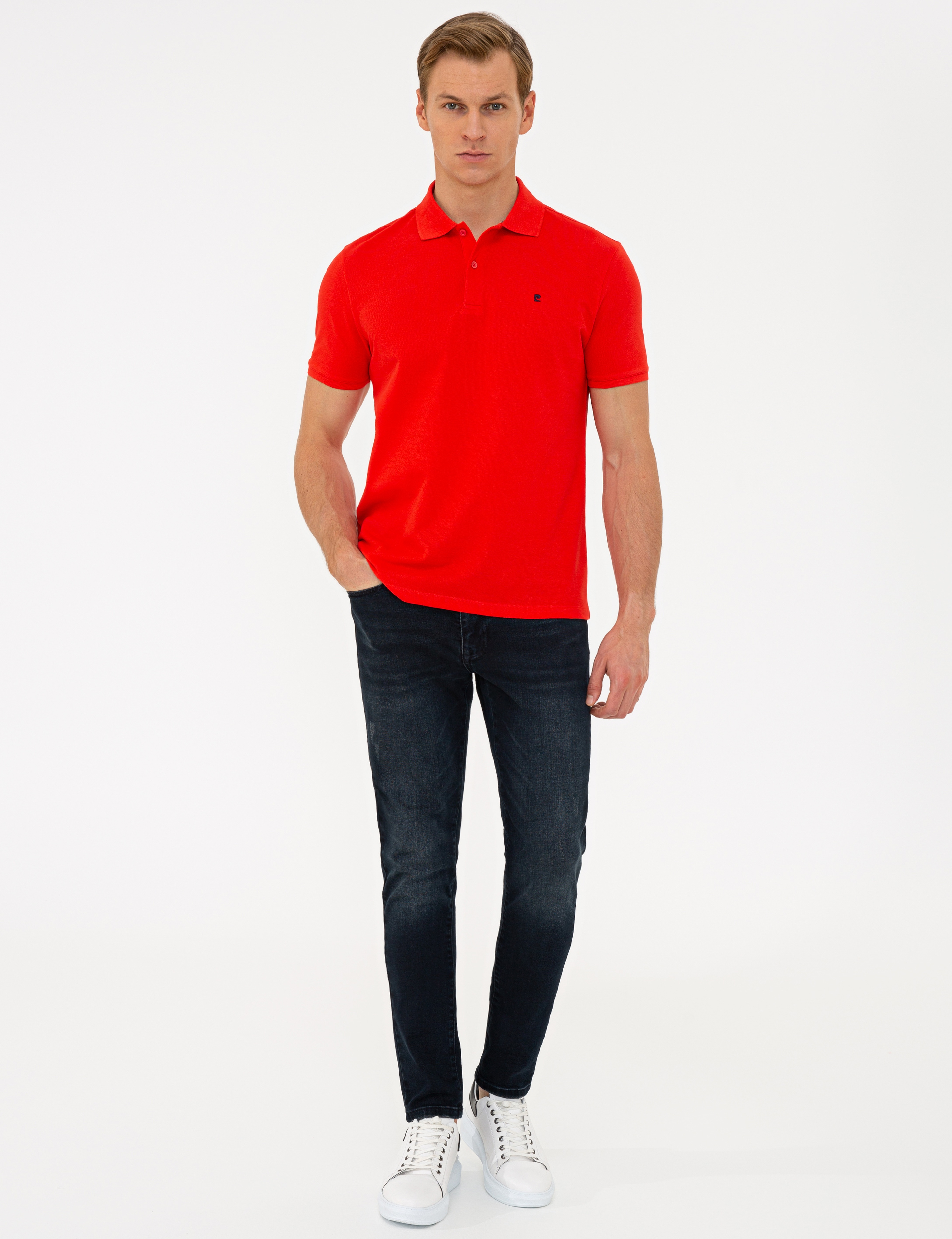 Nar Çiçeği Slim Fit Polo Yaka Basic  Tişört