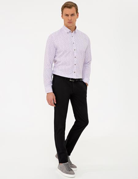 Siyah Slim Fit Chino Pantolon - 50240326309