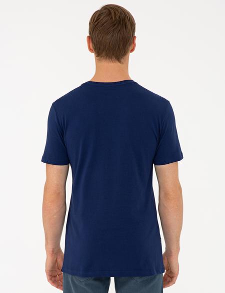 Lacivert Slim Fit Bisiklet Yaka Tişört - 50233268078