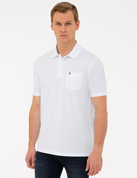 Beyaz Regular Fit Basic Polo Yaka T-Shirt - 50239834001