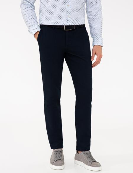 Lacivert Slim Fit Kanvas Pantolon - 50240397119