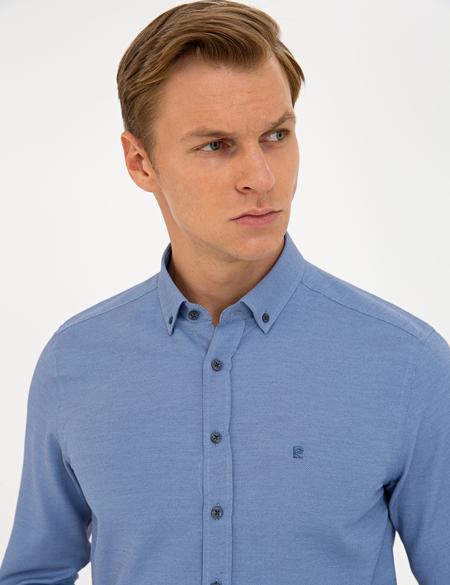 Lacivert Slim Fit Oxford Gömlek - 50240379046