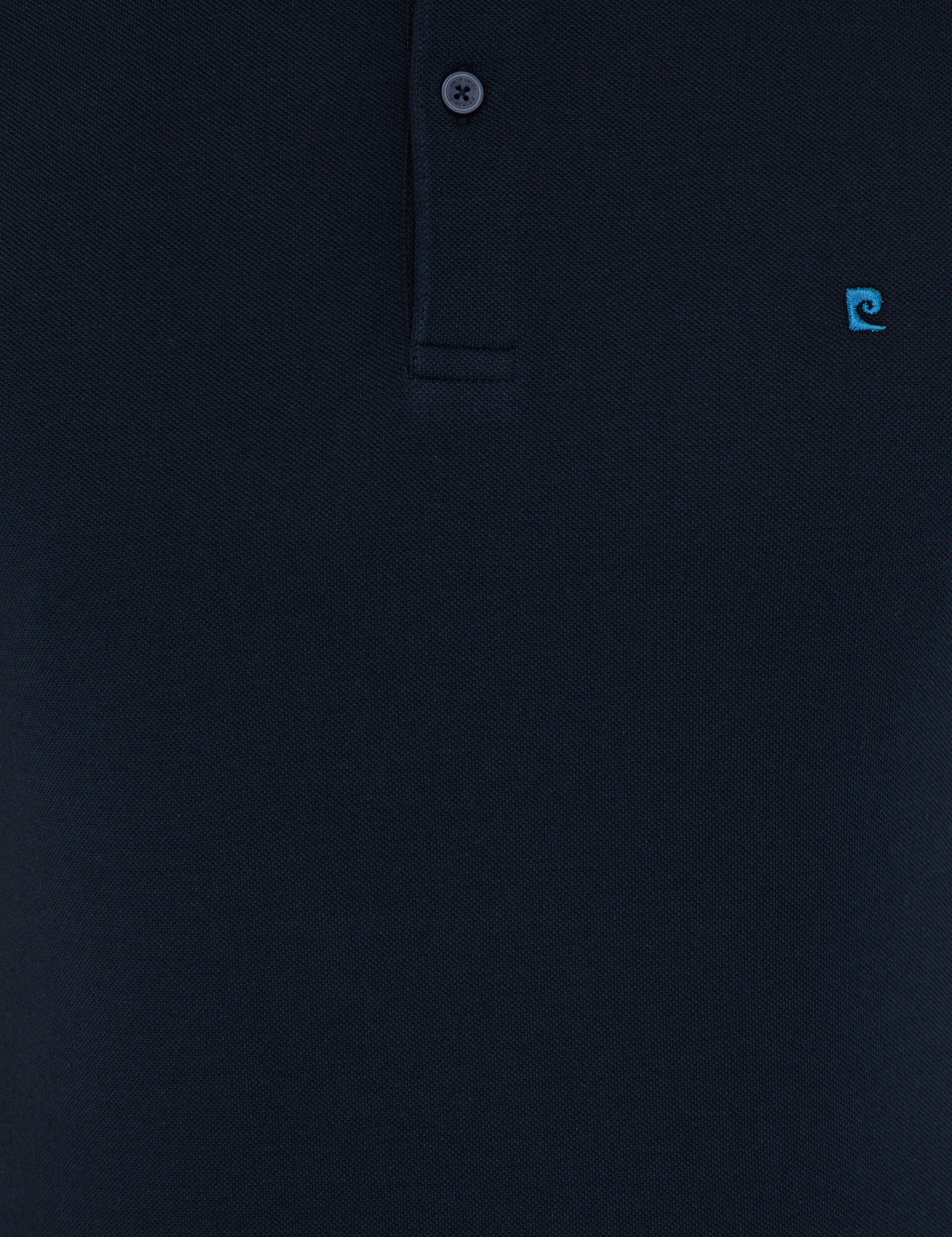 Koyu Lacivert Slim Fit Polo Yaka Basic  Tişört