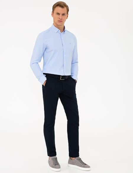Koyu Mavi Slim Fit Oxford Gömlek - 50240379077