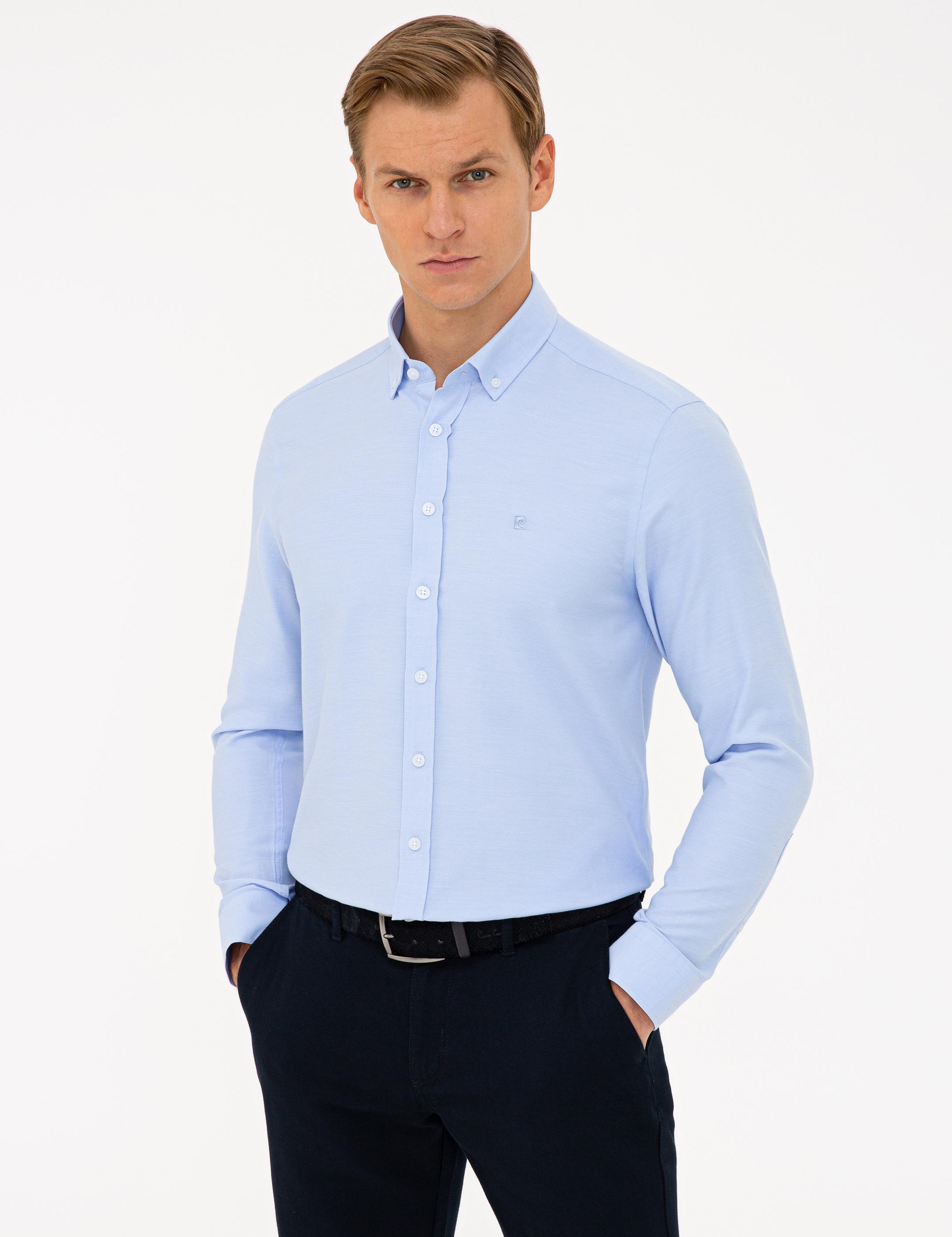 Koyu Mavi Slim Fit Oxford Gömlek