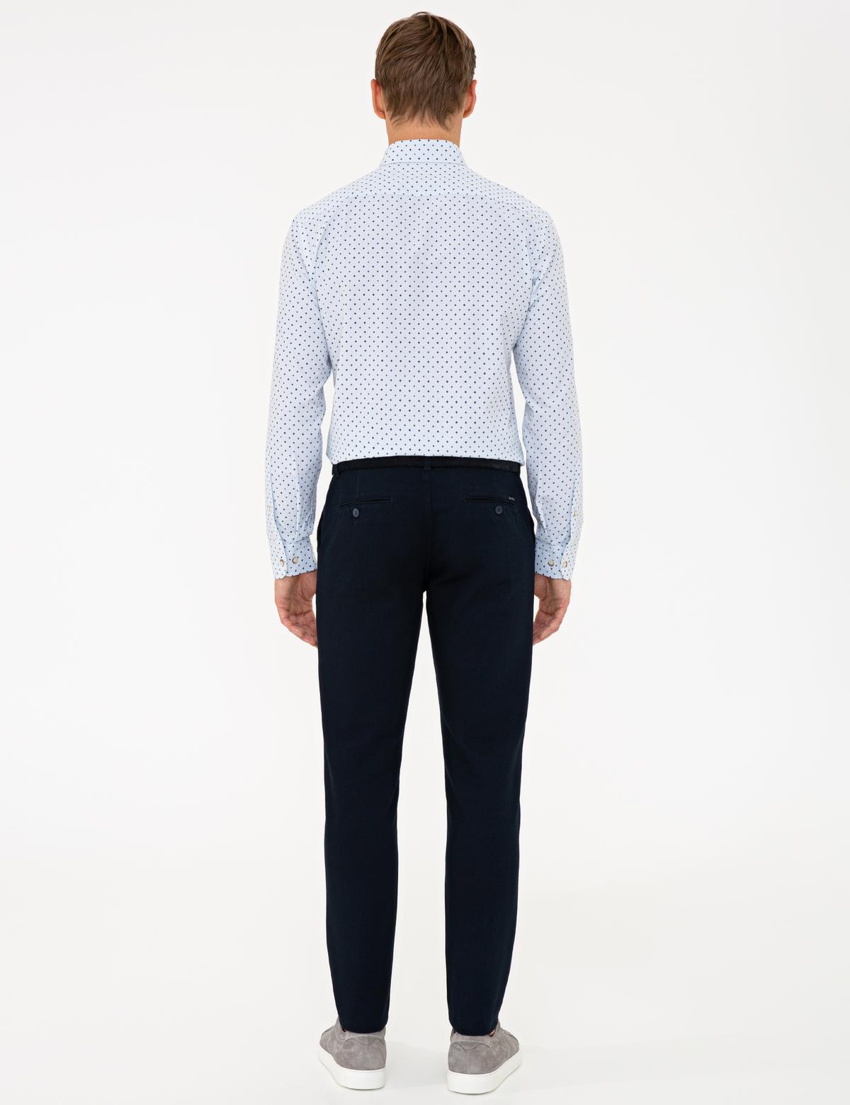 Lacivert Slim Fit Kanvas Pantolon - 50240397119