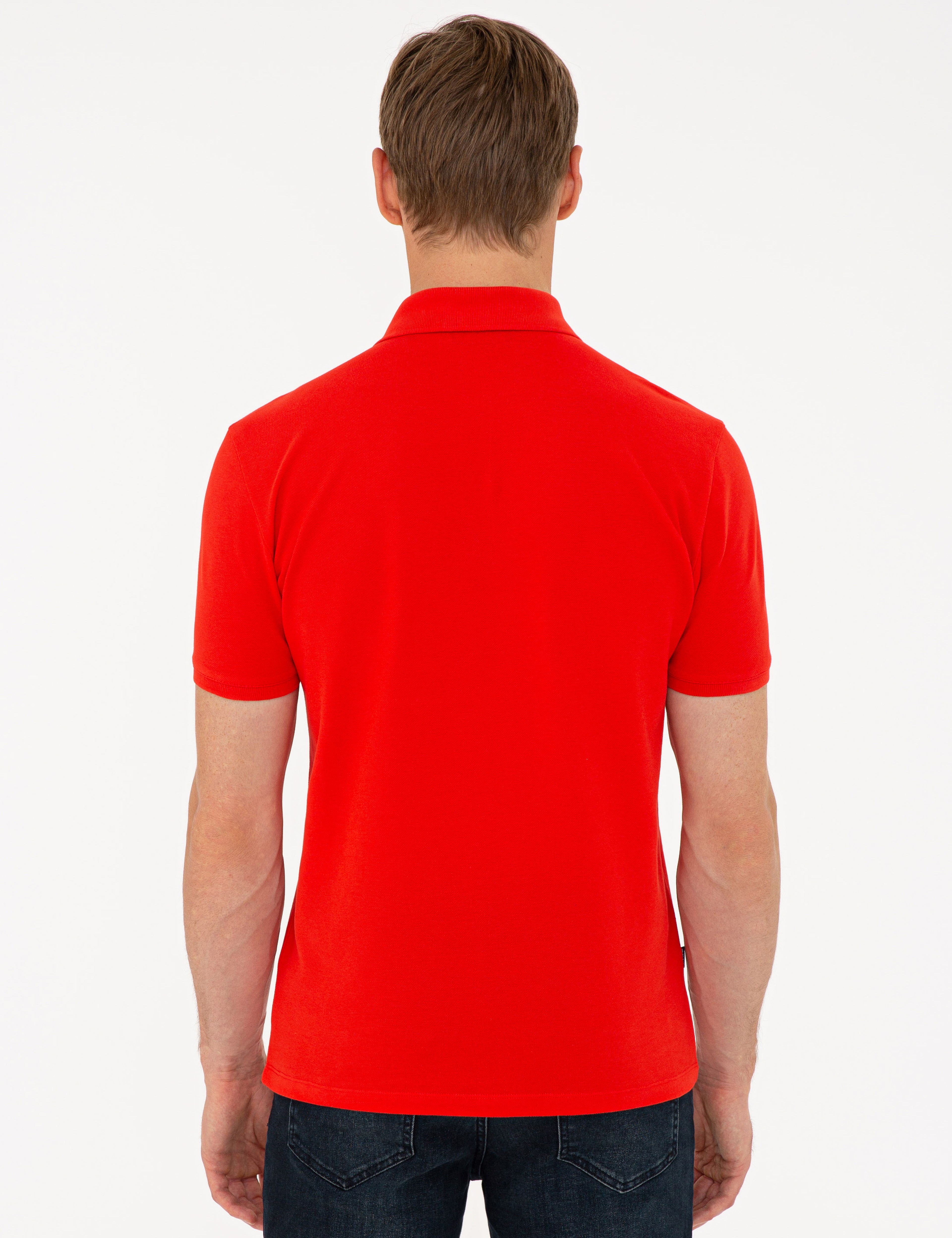 Nar Çiçeği Slim Fit Polo Yaka Basic  Tişört