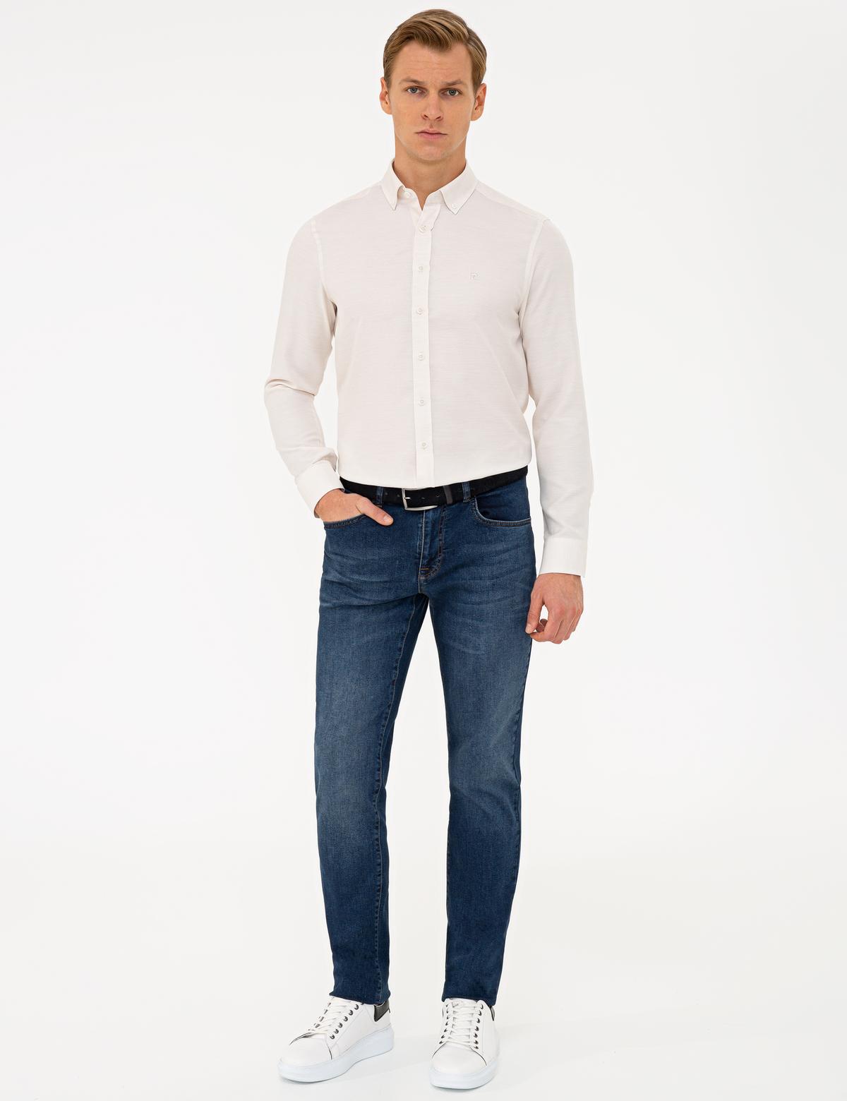 Bej Slim Fit Uzun Kollu Gömlek - 50240408007