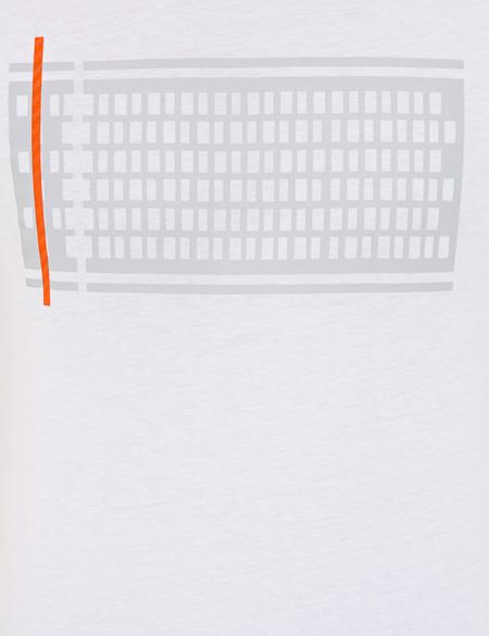 Beyaz Slim Fit Baskılı Bisiklet Yaka Tişört - 50233268002